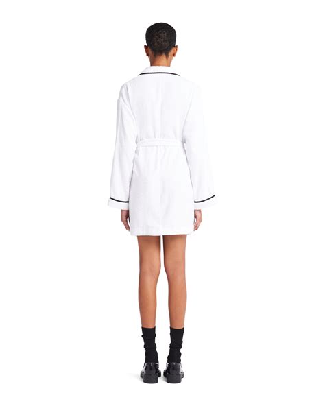 prada house robe|White Terry cloth robe .